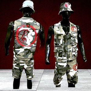 Get ready to make a statement with our black goat status premium vest set